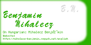 benjamin mihalecz business card